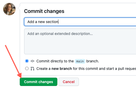 Commit changes